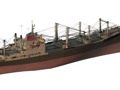 American cargo ship 3D model