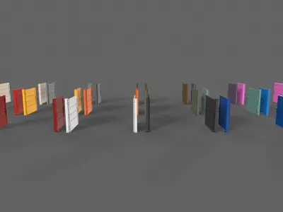 PBR Metal Gate C2 Low-poly 3D model