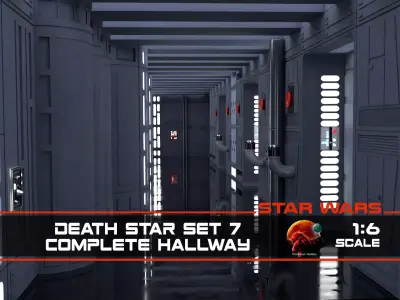 Set 7 - Death Star Hallway 1-6 scale Hottoys 3D Model Pack