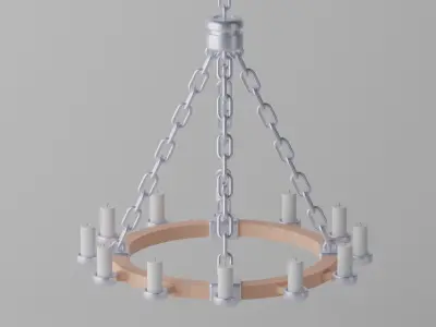 Medieval Chandelier with Candles 3D model