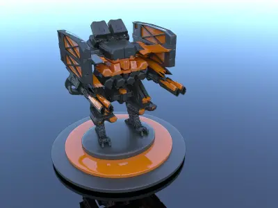Cyborg Prototype Mecha Robot SciFi 3D model