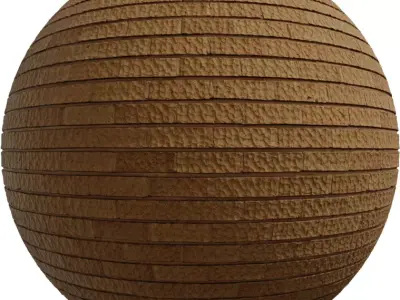 Ribbed Terracotta Wall Tiles PBR Texture Texture