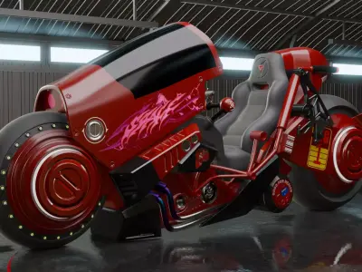 Futuristic Cyberpunk Motorcycle 3D model