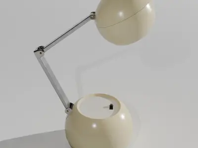 Retro Tan Office Lamp Poseable 3D model