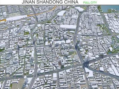Jinan Shandong China 70km AI Low-poly 3D model