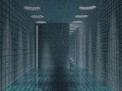 Hi-res scene in Backrooms style 3D model