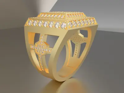mens diamond ring 3D print model purchase