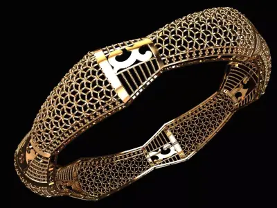 1479 Aurora Filigree Bangle 16gm 3D print model