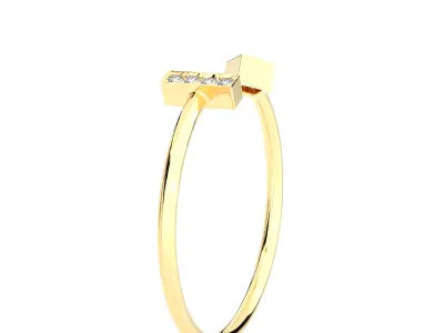 Light Minimalist Diamond Ring 3D print model