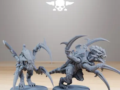 Xenarid Infantry Melee Unit 3D print model