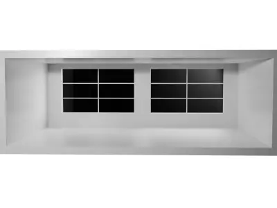 Empty office room with two windows Low-poly 3D model