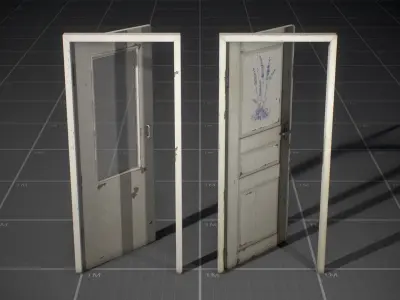 Used Soviet Doors Low-poly 3D model
