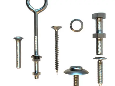 Fasteners bolts and screws - bolts and screws 3D model