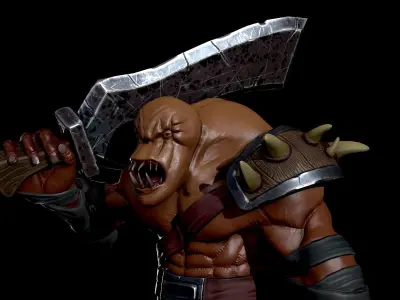Ogre warrior Low-poly 3D model