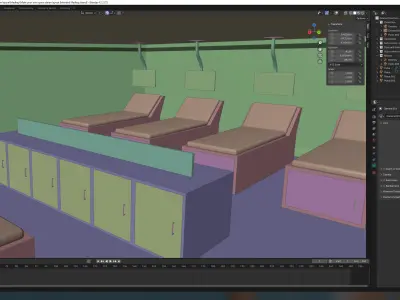 Make your own space station layout - Extended Medbay add-on Low-poly 3D model