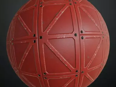 Red Metal Plate PBR Seamless Texture