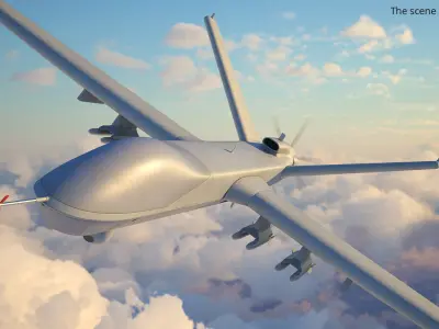  CAIG Wing Loong II Military Drone Vehicle Rigged 