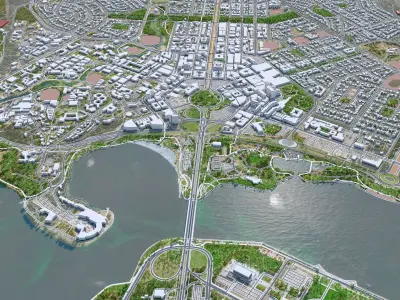 Canberra Downtown Australia Low-poly 3D model
