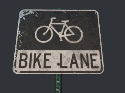 Traffic Sign Old Low-poly 3D model