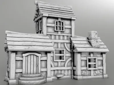 medieval house 3D print model