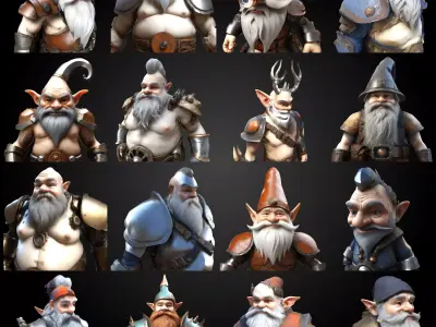 Dwarven Vanguard - Full-Body Single-Piece Figurine 3D print model