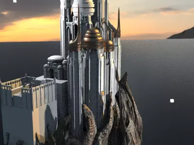 White Marble Palace statue 1 3D model