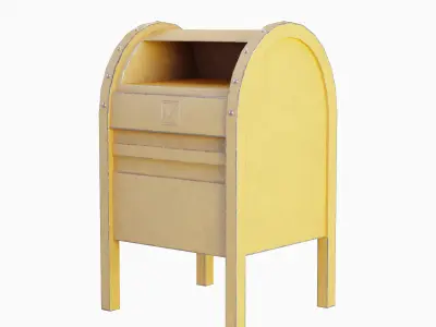 Old Dirty MailBox 02 Low-poly 3D model