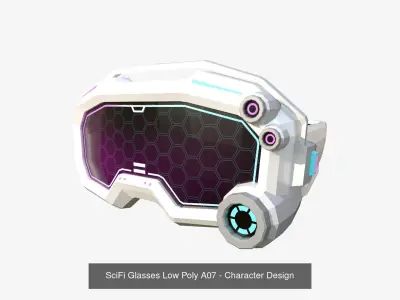 08 SciFi Glasses Low Poly A Collection - Character Design 3D Model Pack