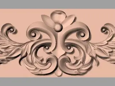 European style flower 3D relief STL Model for cnc engraving E083 3D model