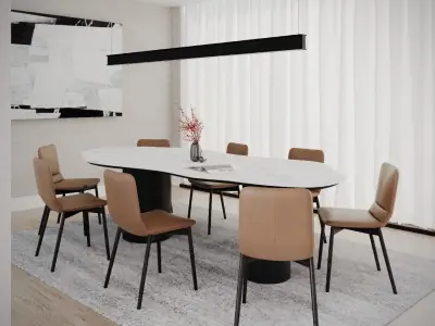 Dining Table Set 3D model shop