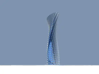 Parametric Twisted Skyscraper with Grasshopper 3D model