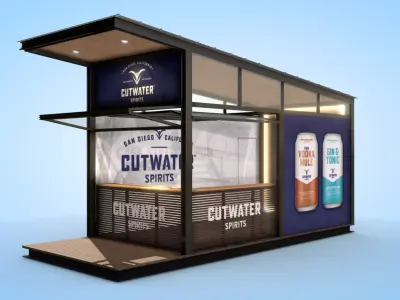 CABINE STAND STALL MARKET DESIGN STORE OUTDOOR FURNITURE  Low-poly 3D model