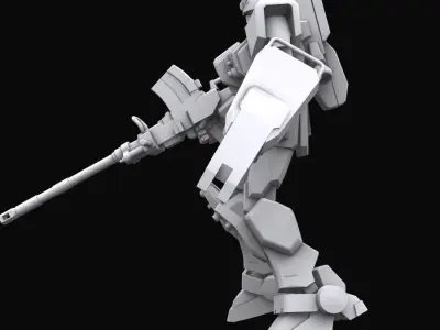 Gundam mobile suit MS RX 79G model 3D model