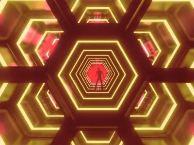 Scifi Hexa Corridors  3D model