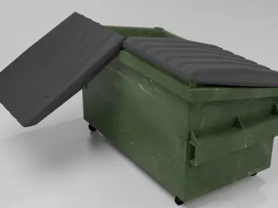Dumpster garbage bin on wheels 3D model