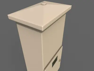 PBR Electric Box BoneWhite V4 Low-poly 3D model
