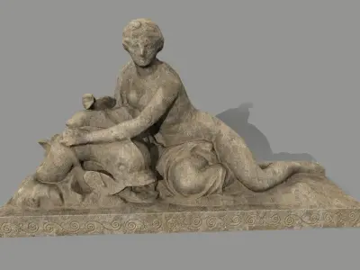 Woman  Statue Low-poly 3D model