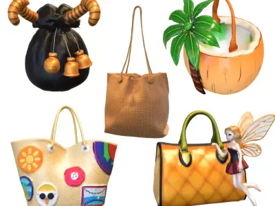 Pack Bags Low-poly 3D model