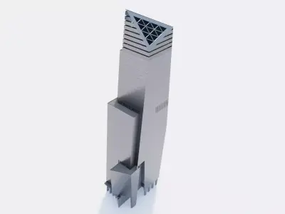 10 Hudson Yards Building Low-poly 3D model