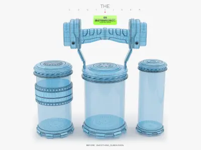 Container futuristic water bottle 3D model