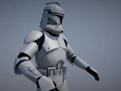 Star wars Clone trooper Phase 1 Low-poly 3D model
