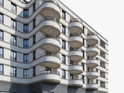 Modern residential building 18 3D model