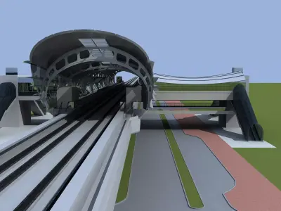 Light Rail station 3D model buy
