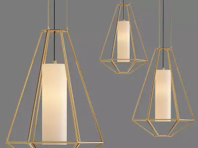 Silhouette 1 Light Gold Leaf Pendant 3D model order