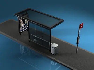Bus stop collection 3D model