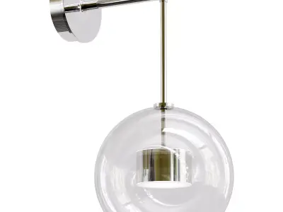bubbles-4802-12wl wall light with clear glass globe 3D model