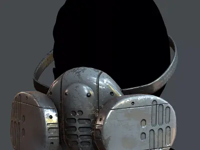 Gas mask helmet 3d model scifi Low-poly  Low-poly 3D model 486