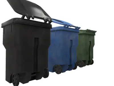 Trash Bins Low-poly 3D model