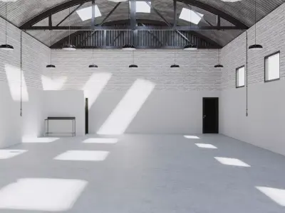Empty Small Warehouse 3D model