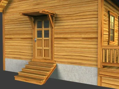 Wooden house V01 Low-poly 3D model